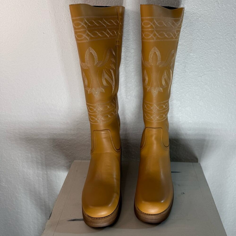 New Dingo Avalon Leather Intricate Stitch Boot Plantain Women's 8.5 Retro Boho - Picture 2 of 9